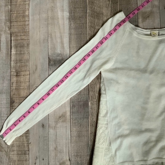 Anthropologie Little Yellow Bird Avery White Lace Longsleeve Top Sweater Med. - Picture 12 of 12